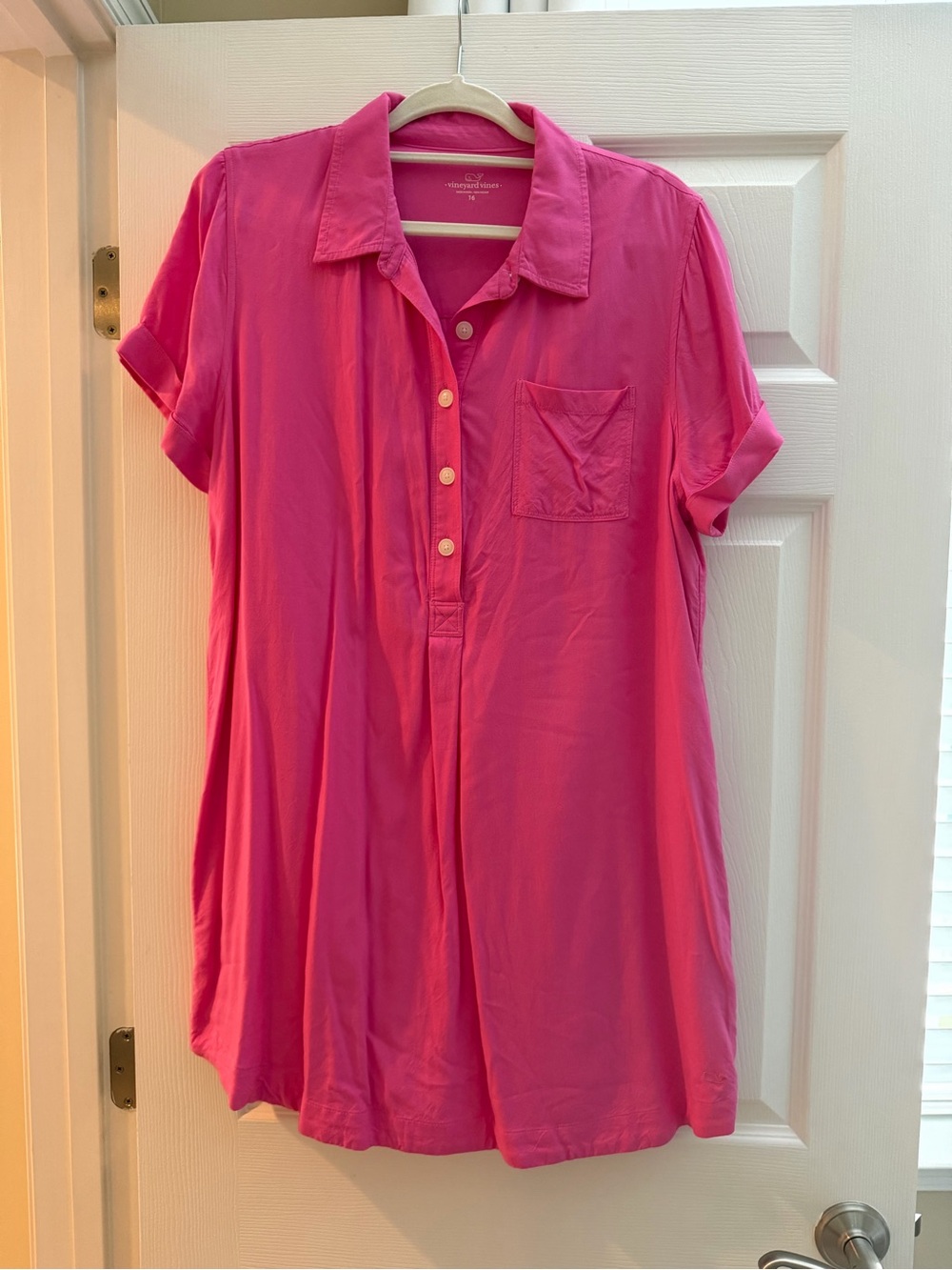 Vineyard Vines Hot Pink Short-Sleeve Polo Tunic